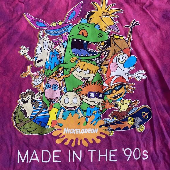 Nickelodeon 2019 Rugrats T shirt Large Pink Cartoon Tie Dye - Picture 2 of 4